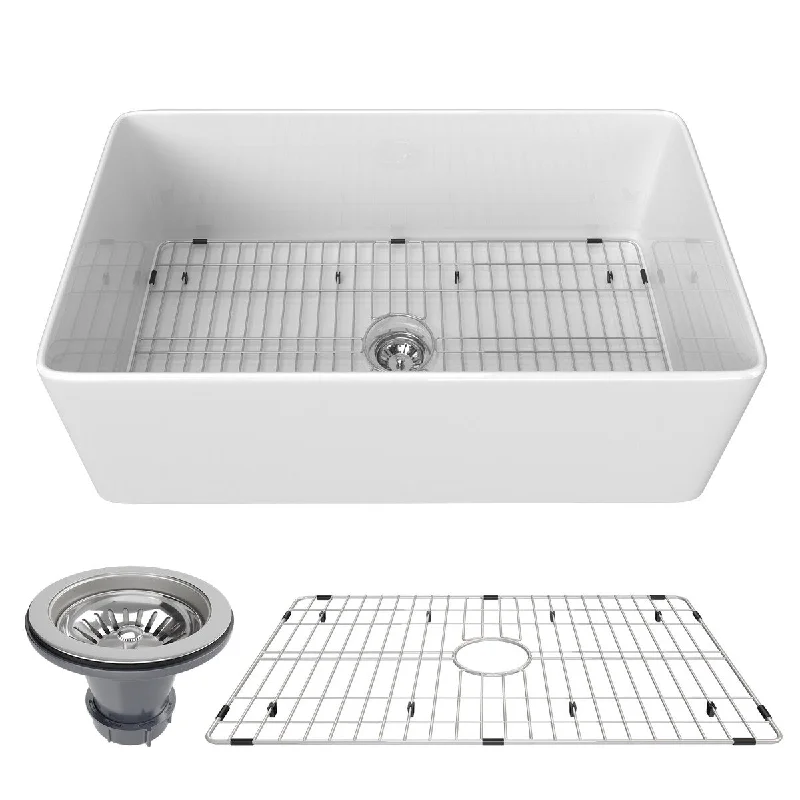 33 Inch Farmhouse Sink White Rectangular Kitchen Container Farmhouse & Apron Kitchen Sink