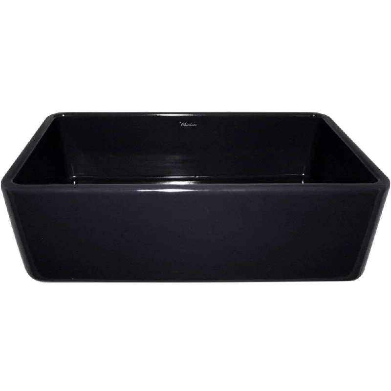 Duet Fireclay Reversible Sink with Smooth Front Apron - Black