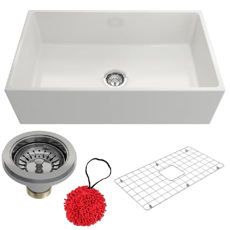 Farmhouse Apron Front Fireclay 33" Single Bowl Kitchen Sink