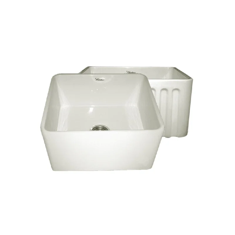 Reversible Series Fireclay Sink with Smooth and Fluted Front Aprons