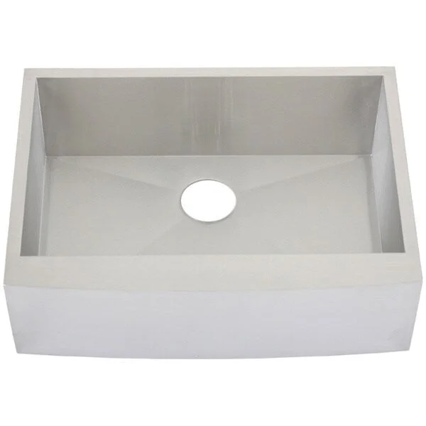 Ticor 4410BG 30-inch 16-gauge Stainless Steel Single Bowl Curved Front Undermount Farmhouse Apron Kitchen Sink