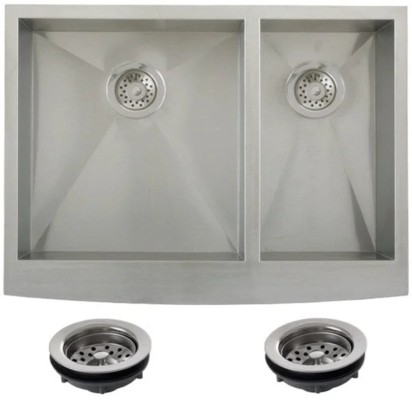 Ticor Stainless Steel Undermount 30-inch Double Bowl Farmhouse Apron Kitchen Sink