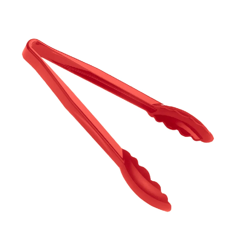 Cambro 9" Scallop Grip Serving Tongs, Red