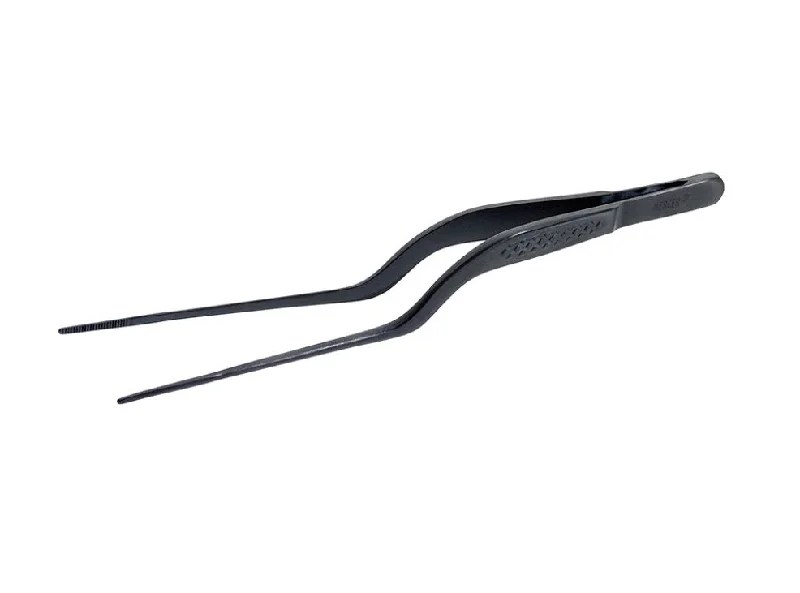 Mercer Culinary Precision Plus 6.5" Offset Tip Plating Tongs, Black