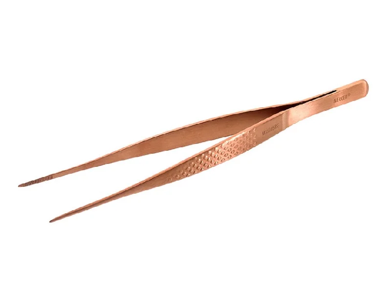 Mercer Culinary Precision Plus 6" Fine Point Straight Tip Plating Tongs, Rose Gold