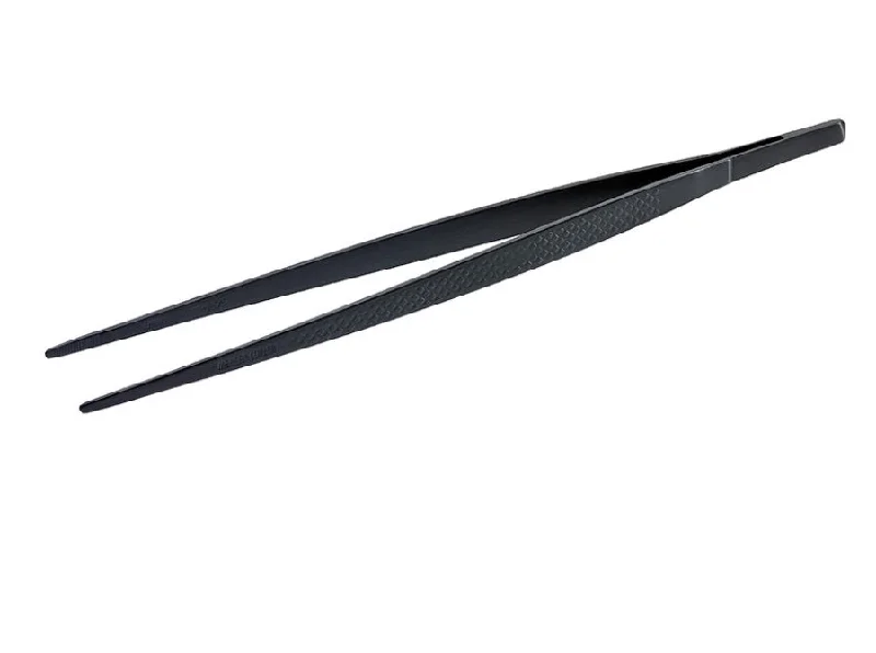 Mercer Culinary Precision Plus 9.4" Straight Tip Plating Tongs, Black