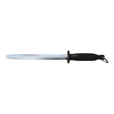 Nella 10" Oval Sharpening Steel, Black Handle