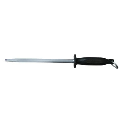 Nella 12" Round Sharpening Steel, Black Handle