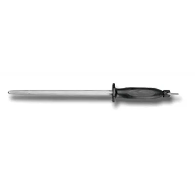 Nella 12" Round Sharpening Steel, Black Handle