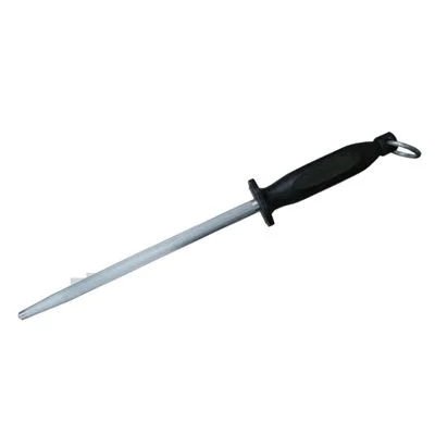 Nella 14" Round Sharpening Steel, Black Handle