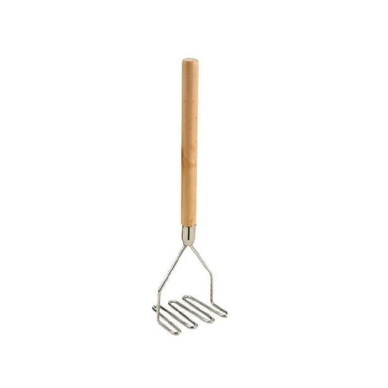 Nella 5.25" Square Potato Masher, Wood Handle