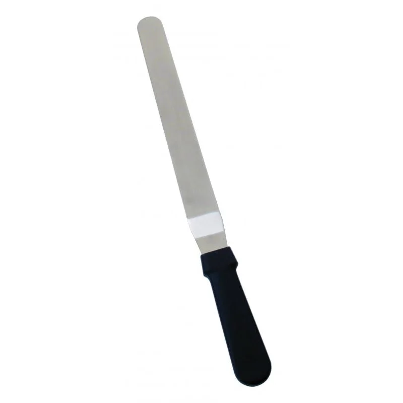 Nella 8.5" x 1.5" Offset Spatula with Black Handle, Stainless Steel