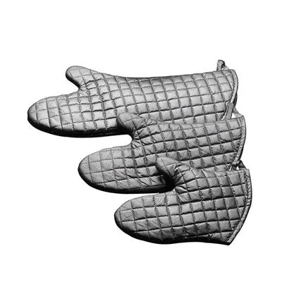 Update 17" Silicone Coated Oven Mitts, Silver