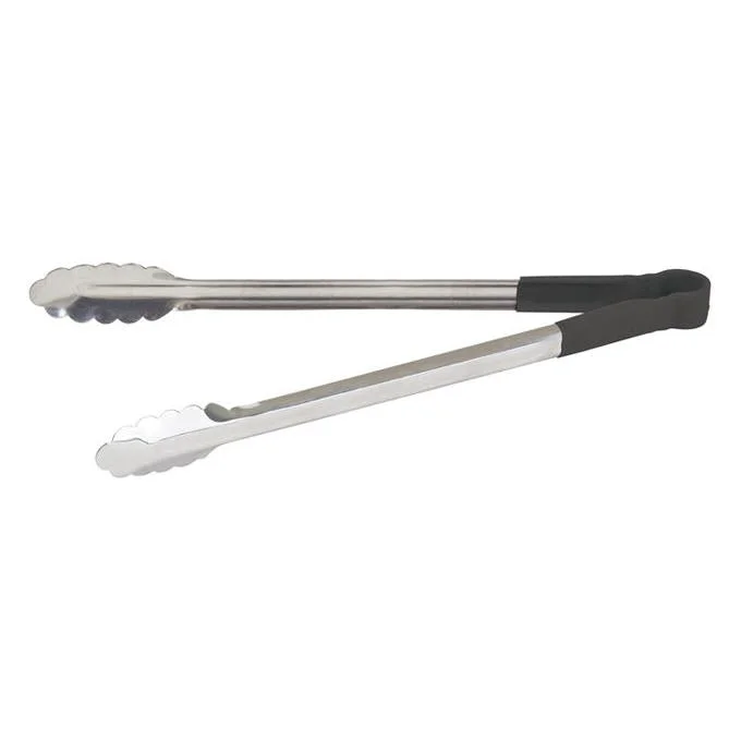 Winco 16" Heat Resistant Utility Tongs heavy Duty, Black Handle