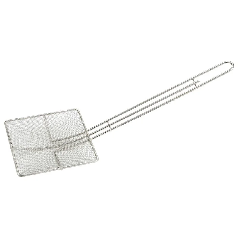 Winco 6.75" Square Fine Mesh Skimmer, 13" Handle - SCF-6S