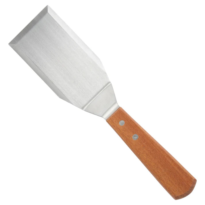 Winco Flexible Griddle Scraper & Turner 5" x 3" Blade, Wood Handle - TN719