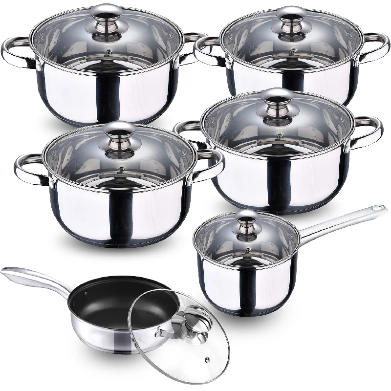 12pc Non Stick Stainless Steel Cookware