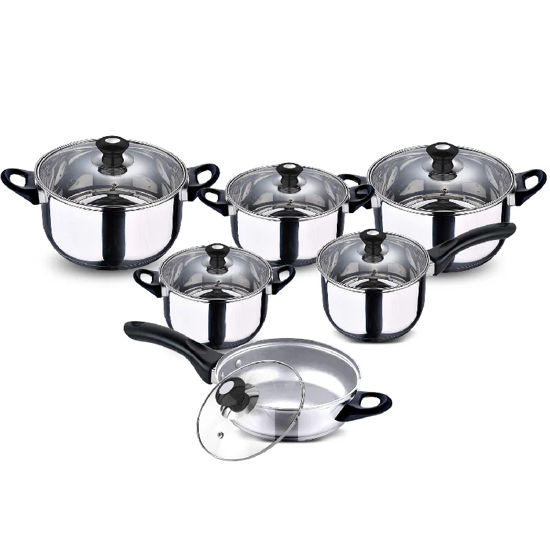 12Pc Stainless Steel Induction Stock Pot