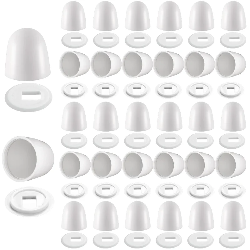 32 Pieces Universal Toilet Bolt Caps Plastic Round Push On Toilet Bowl Caps Co