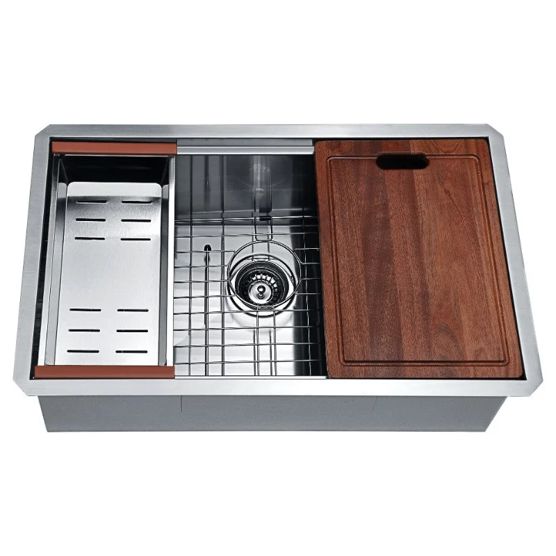 Aegis 30" Single Basin Undermount Kitchen Sink in Stainless Steel