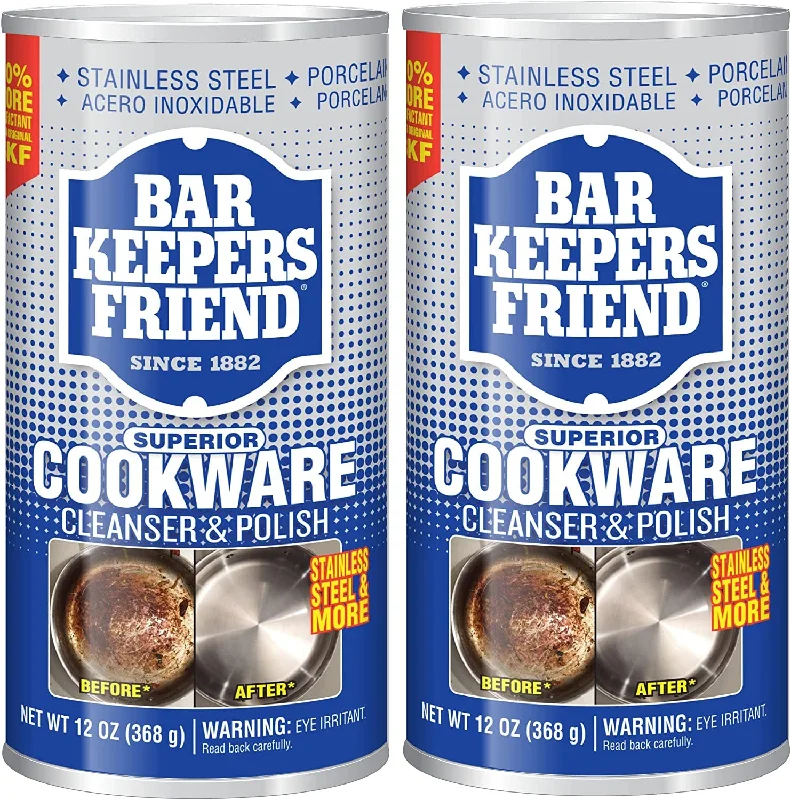 Bar Keepers Friend Cookware Cleanser & Polish - 12 Ounces 2 Pack