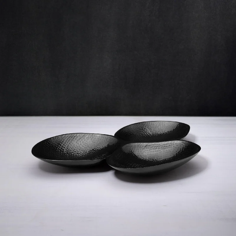 black triple metal platter