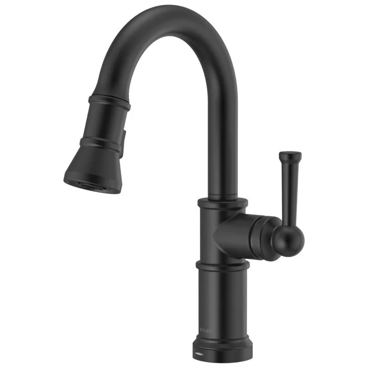 Prep Faucet Tulham SmartTouch Technology 1 Lever ADA Matte Black Pull Down 2 Function Wand Aerated Stream/Spray 360 Degree Swivel