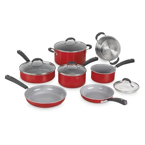 Cuisinart Ceramica XT Nonstick 11 Piece Cookware Set Red