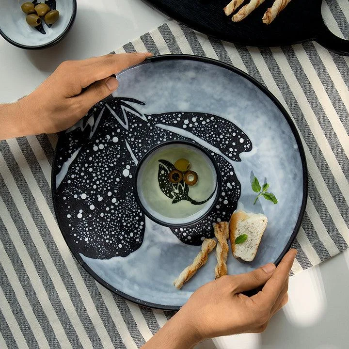 Eclipse Ceramic Chip & Dip Platter