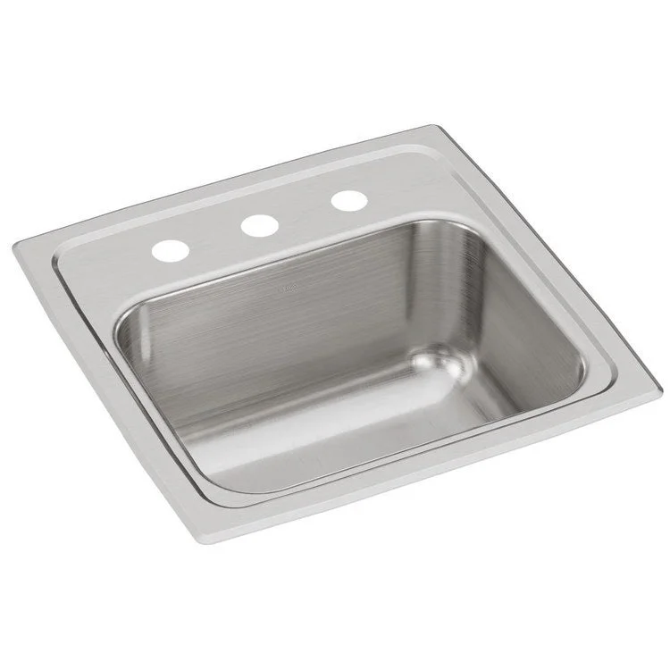 Gourmet Lustertone 15" Single Bowl Stainless Steel Drop-In Bar/Prep Sink with 3 Holes