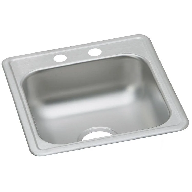 Bar Sink Dayton 17 x 21 Inch Single Bowl 2 Hole ADA Satin Drop-In Rectangle Drain Size 3-1/2 Inch