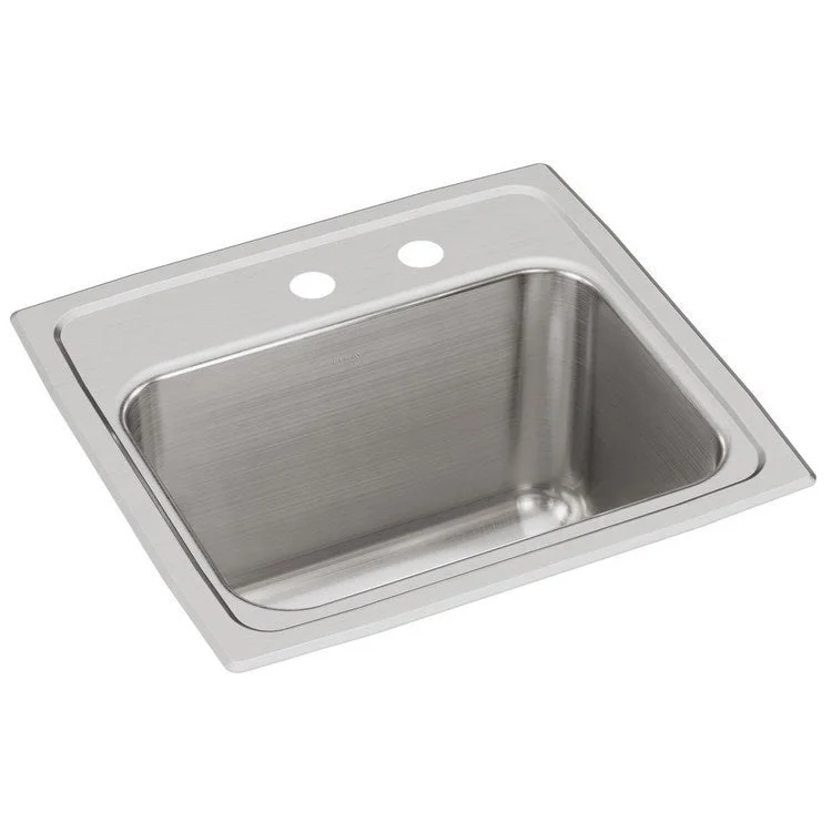 Kitchen Sink Lustertone Classic 17 x 16 Inch Single Bowl MR2 Hole Lustrous Satin Drop-In