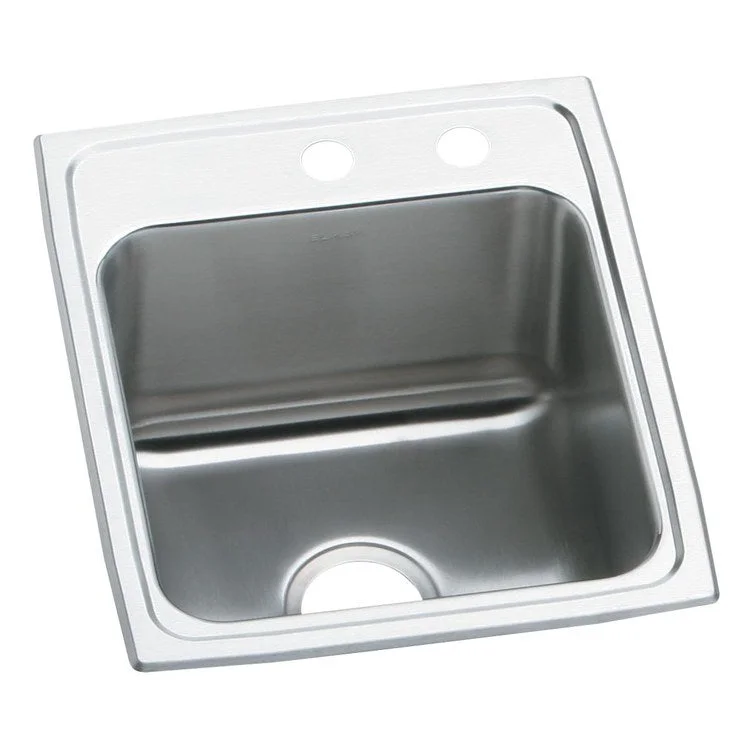 Kitchen Sink Lustertone Classic 17 x 20 Inch Single Bowl MR2 Hole Lustrous Satin Drop-In