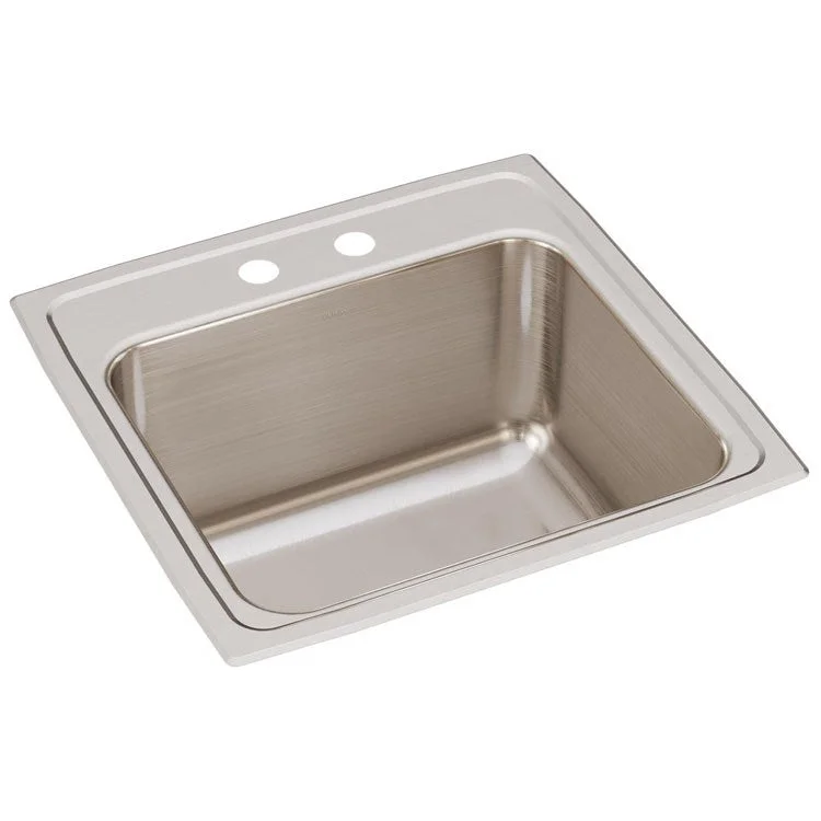 Lustertone Classic 19-1/2" Single Bowl Stainless Steel Drop-In Laundry Sink with 2 Holes