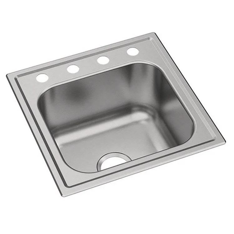 Laundry Sink Dayton Premium 25 x 22 Inch Single Bowl OS4 Hole Premium Highlighted Satin Drop-In