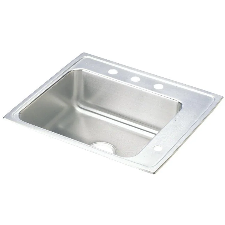 Classroom Sink Lustertone 22 x 19.5 Inch Single Bowl ADA Rectangular Right 4 Hole Lustrous Satin Drop-In Minimum Cabinet Size 27 Inch 6 Inch 18 Gauge Bottom Only Pads