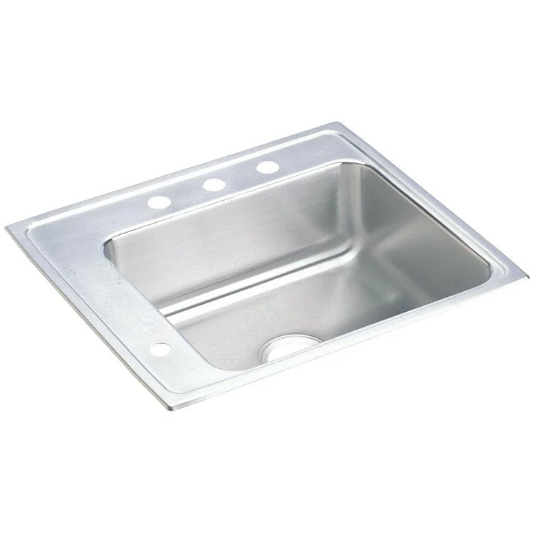 Classroom Sink Lustertone 25 x 22 Inch Single Bowl ADA Left 2 Hole Lustrous Satin Drop-In Minimum Cabinet Size 30 Inch 4-1/2 Inch 18 Gauge Bottom Only Pads 64090012 Mounting Hardware Included for Countertops Up to 3/4IN