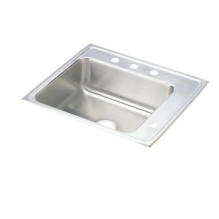 Classroom Sink Lustertone 25 x 22 Inch Single Bowl ADA Right Lustrous Satin Drop-In Minimum Cabinet Size 30 Inch 4-1/2 Inch 18 Gauge Bottom Only Pads 64090012 Mounting Hardware Included for Countertops Up to 3/4IN