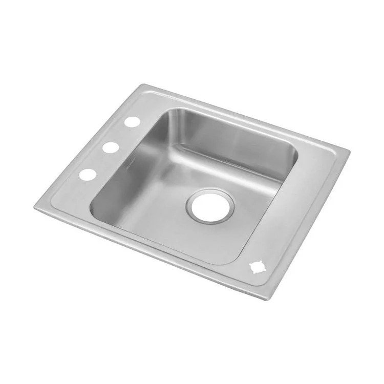 Classroom Sink Lustertone 22 x 19.5 Inch Single Bowl ADA Rectangular 4 Hole Lustrous Satin Drop-In Minimum Cabinet Size 27 Inch 4 Inch Quick Clip Mounting System 18 Gauge Bottom Only Pads