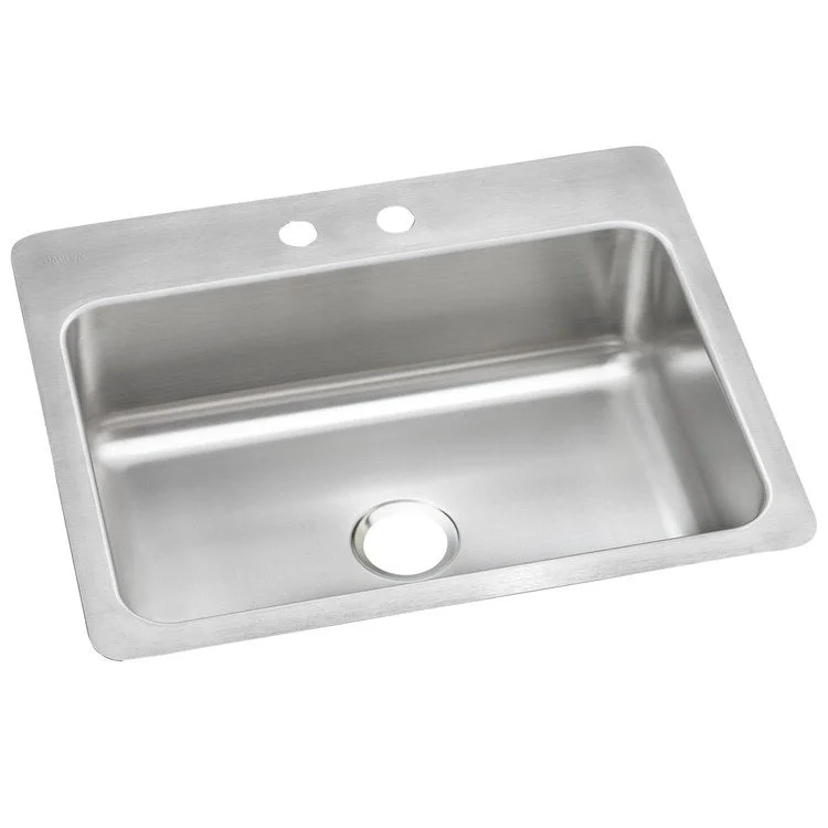 Kitchen Sink Dayton 27 x 22 Inch Single Bowl 2 Hole Elite Satin Top Mount Undermount