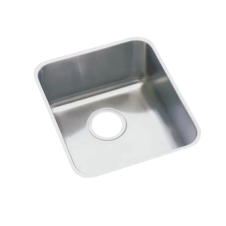 Kitchen Sink Lustertone Classic 18.5 x 18.5 Inch Single Bowl ADA Lustertone Undermount Square Drain Location Rear Center Depth 5-3/8 Inch Bottom Only Pads