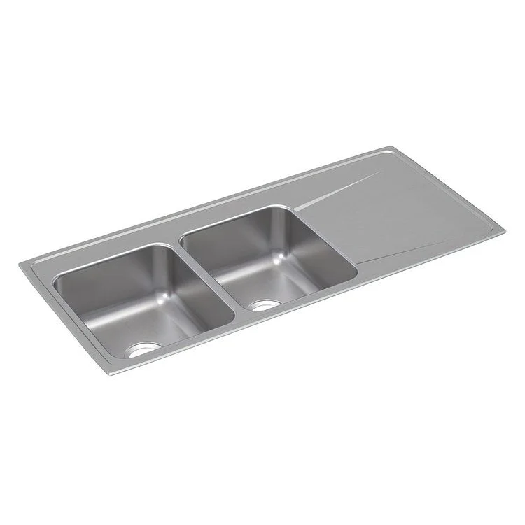 Kitchen Sink Lustertone Classic 48 x 22 Inch Double Bowl Equal with Right Drainboard Lustrous Satin Drop-In