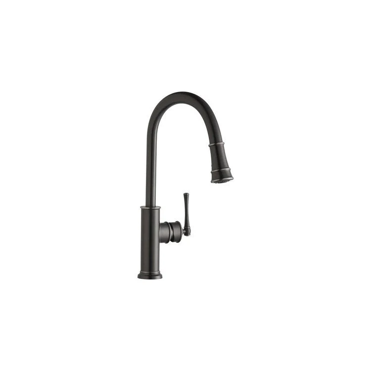 Kitchen Faucet Explore Deck Mount 1 Lever ADA Antique Steel Pull Down Spray 1 Hole Spout Height 17-7/8 Inch