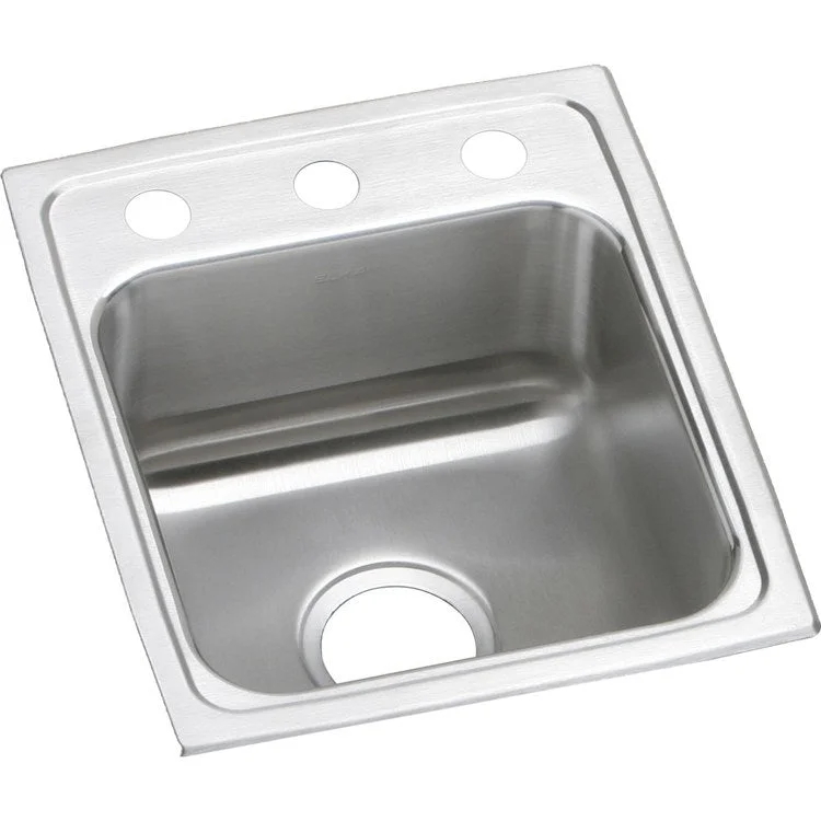 Lustertone Classic 13" Single Bowl ADA Stainless Steel Drop-In Kitchen Sink with 2 Holes