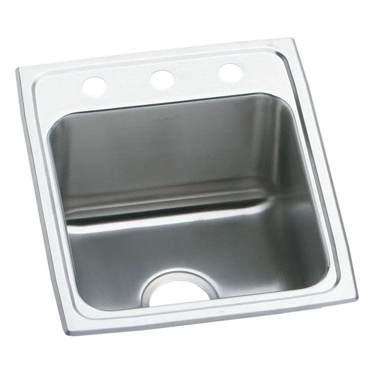 Lustertone Classic 15" Single Bowl ADA Stainless Steel Drop-In Kitchen Sink with 3 Holes