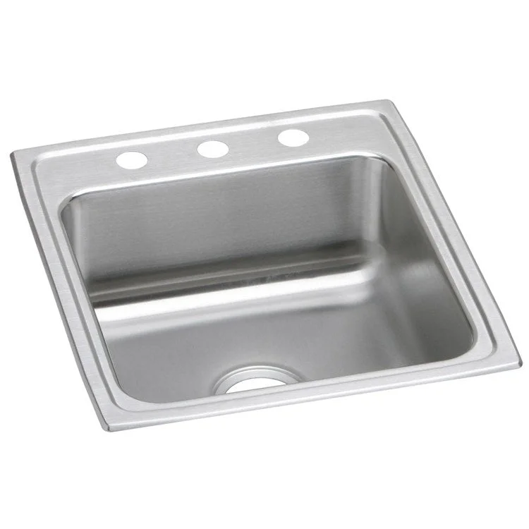 Lustertone Classic 19-1/2" Single Bowl ADA Stainless Steel Drop-In Kitchen Sink with 1 Hole