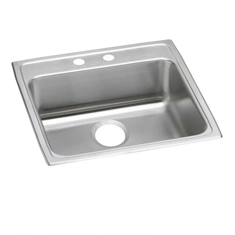 Lustertone Classic 22" Single Bowl ADA Stainless Steel Drop-In Kitchen Sink with 2 Holes