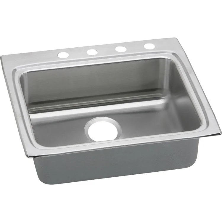 Lustertone Classic 25" Single Bowl ADA Stainless Steel Drop-In Kitchen Sink without Holes