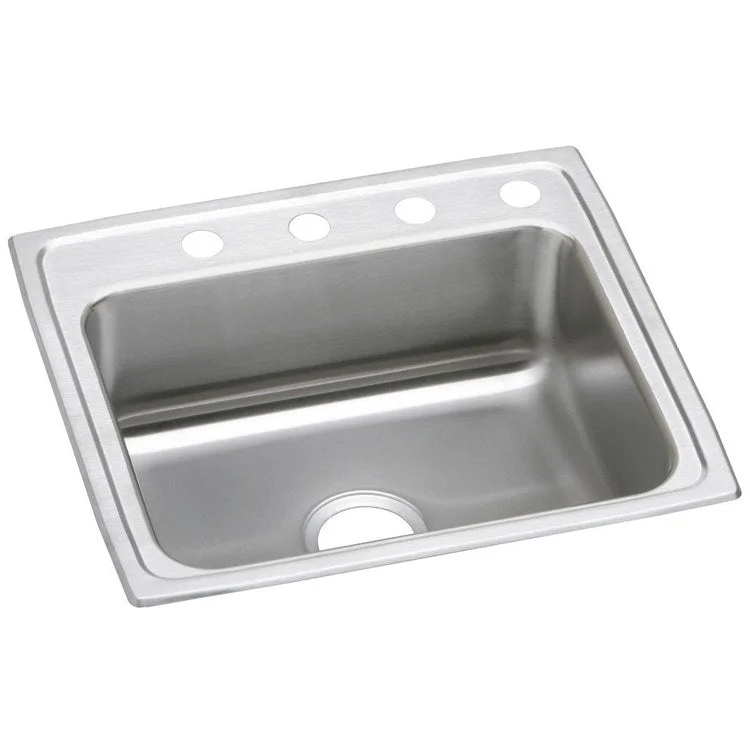 Kitchen Sink Celebrity 25 x 21.25 Inch Single Bowl 3 Hole Brushed Satin Drop-In Drain Location Center Full Spray Sides and Bottom