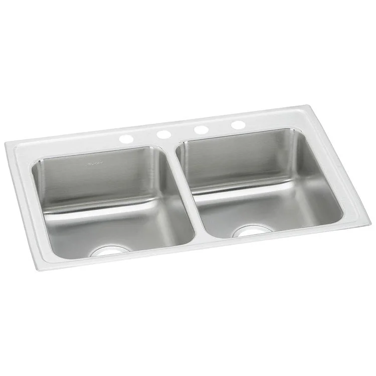 Celebrity 33" Equal Double Bowl Stainless Steel Drop-In Kitchen Sink with 4 Holes